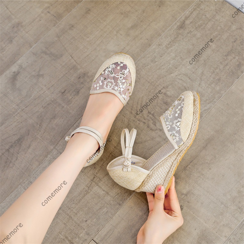 여성용 레이스 메쉬 에스파드리유 웨지 샌들 발목 스트랩 - Espadrille Sandal Women 리뷰 및 가격