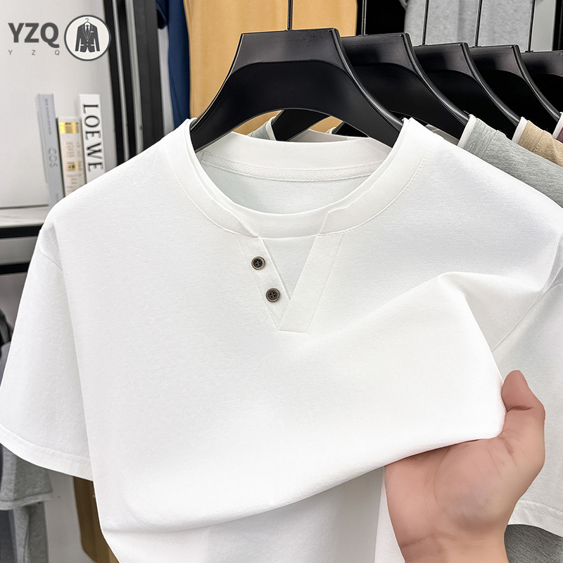 남성용 반팔 티셔츠 헨리넥 페이크 투피스 캐주얼 탑 통 - Summer Clothing Guys 리뷰 및 가격
