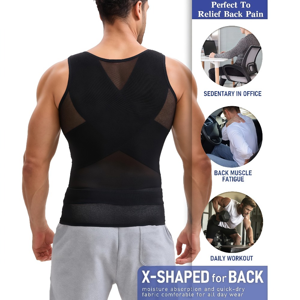 남성용 버튼 조절형 압박 셔츠, 복부 보정 슬리밍 바디 - Tank Top Breathable 리뷰 및 가격