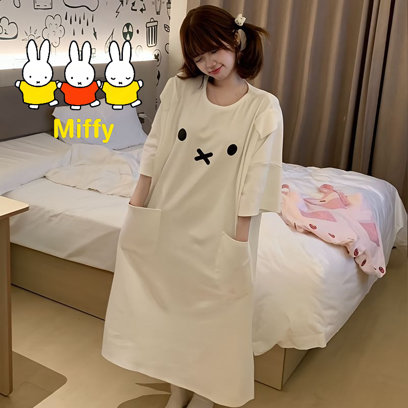 카와이 미피 슬리핑 드레스 귀여운 만화 미피 토끼 슬리 - Summer Away Clothing 리뷰 및 가격