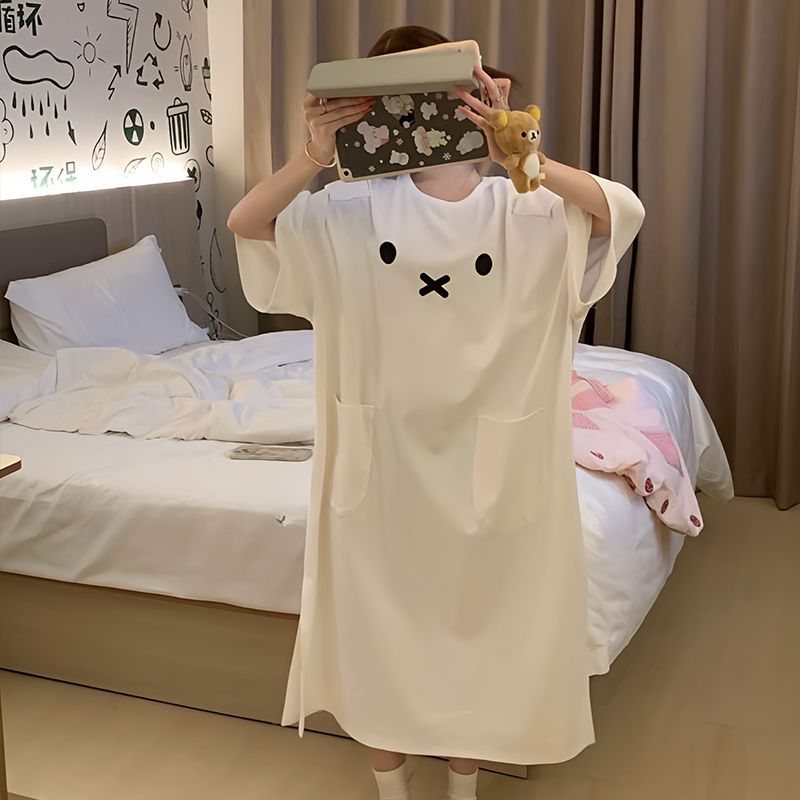 카와이 미피 슬리핑 드레스 귀여운 만화 미피 토끼 슬리 - Summer Away Clothing 리뷰 및 가격
