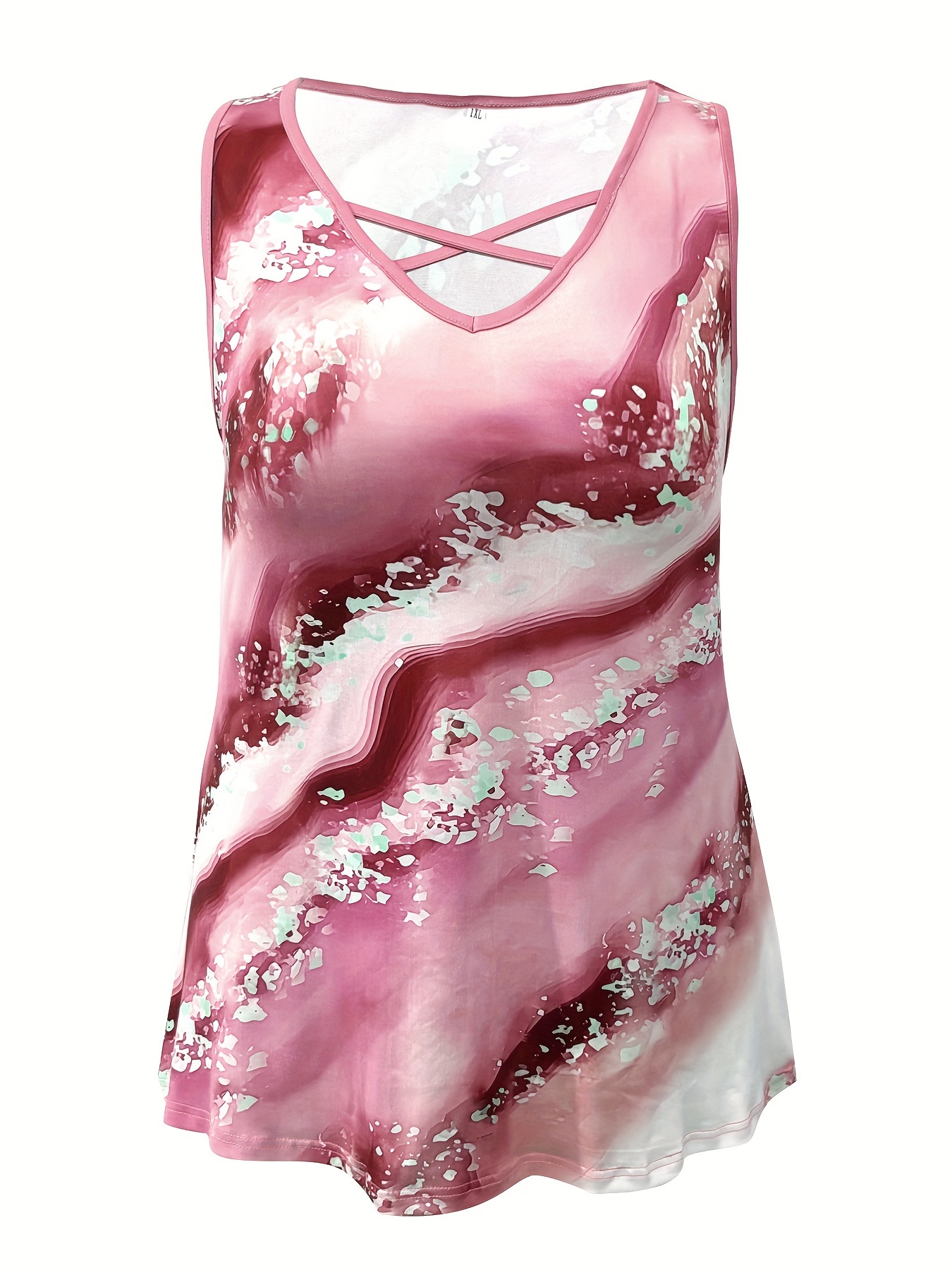 플러스 사이즈 대리석 프린트 탱크 탑 캐주얼 크리스 크 - Tank Top Breathable 리뷰 및 가격